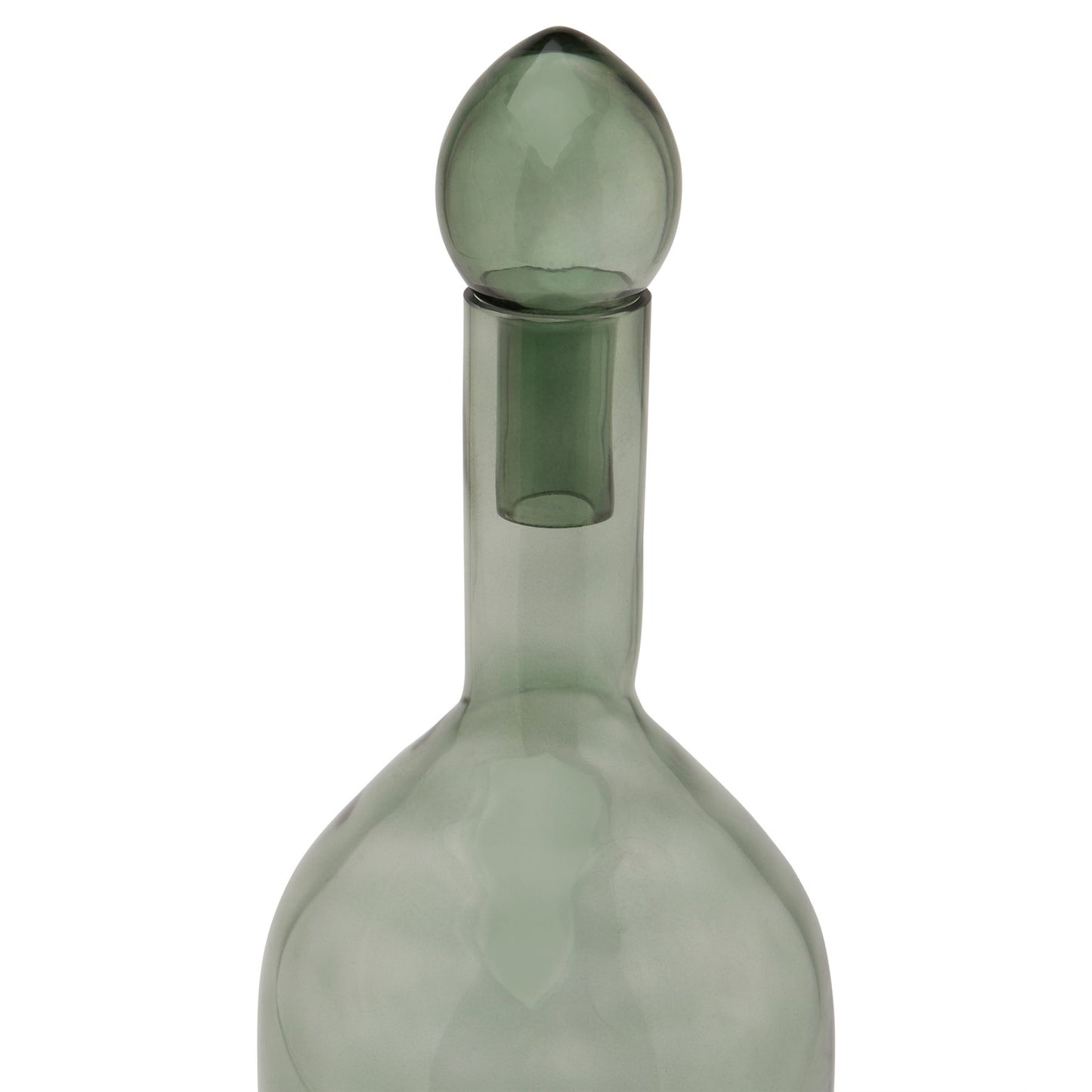 Smoked Sage Glass Tall Bottle With Stopper