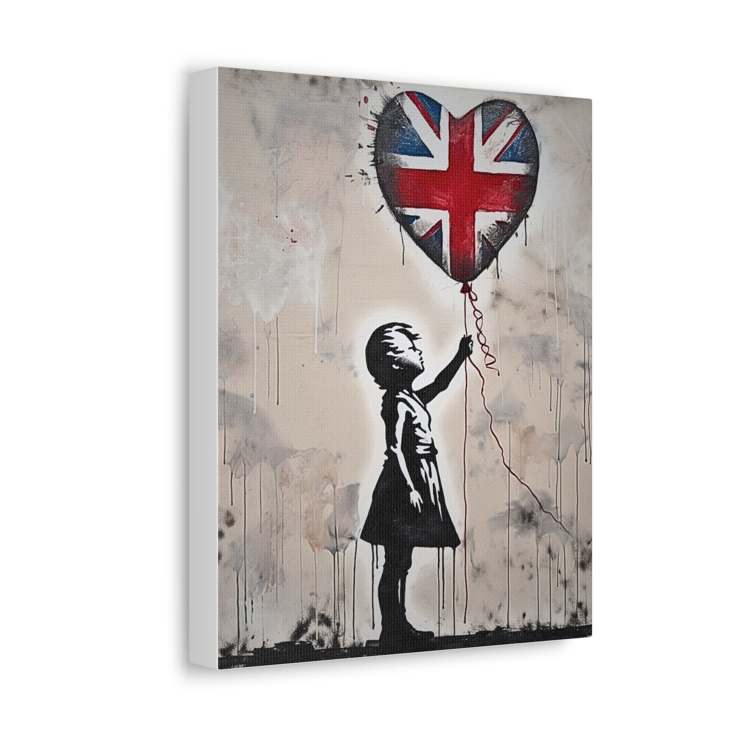 girl-with-a-balloon-with-a-union-jack-twist-satin-canvas-stretchedat Willow and Wine!