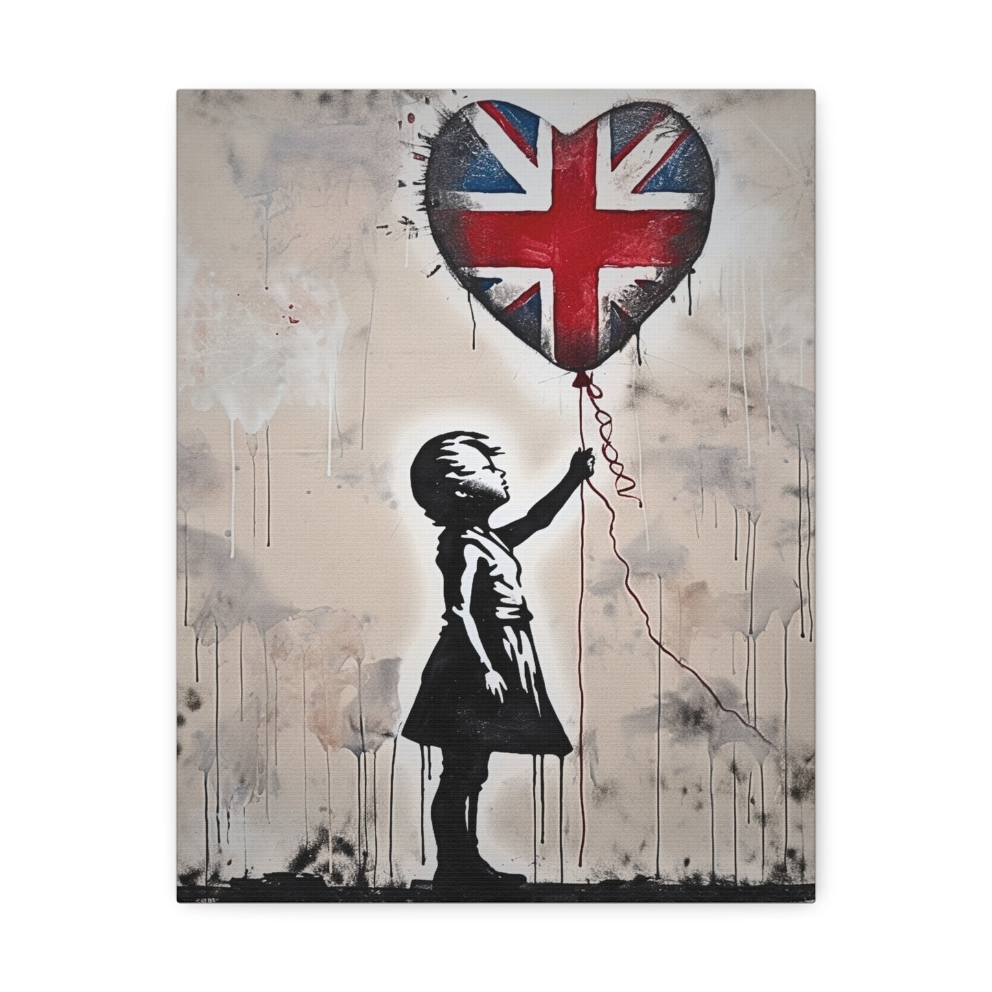girl-with-a-balloon-with-a-union-jack-twist-satin-canvas-stretchedat Willow and Wine!