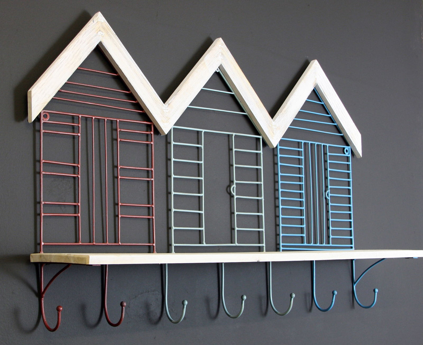 set-of-7-beach-hut-wall-hooks-with-shelfat Willow and Wine!