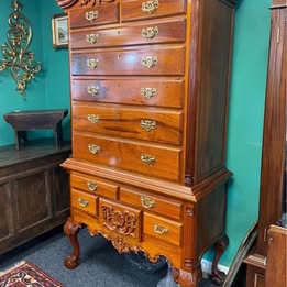 Chippendale Reproduction High Chest with Ball & Claw Feet