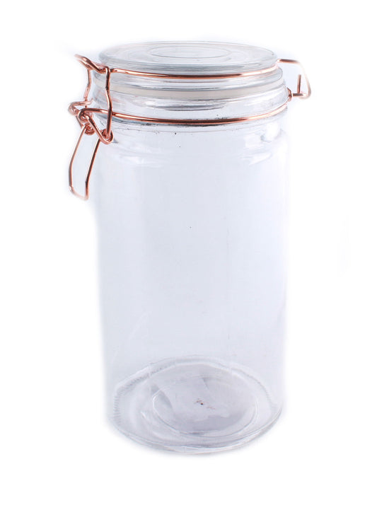 storage-jar-glass-with-copper-wire-fasteningat Willow and Wine!