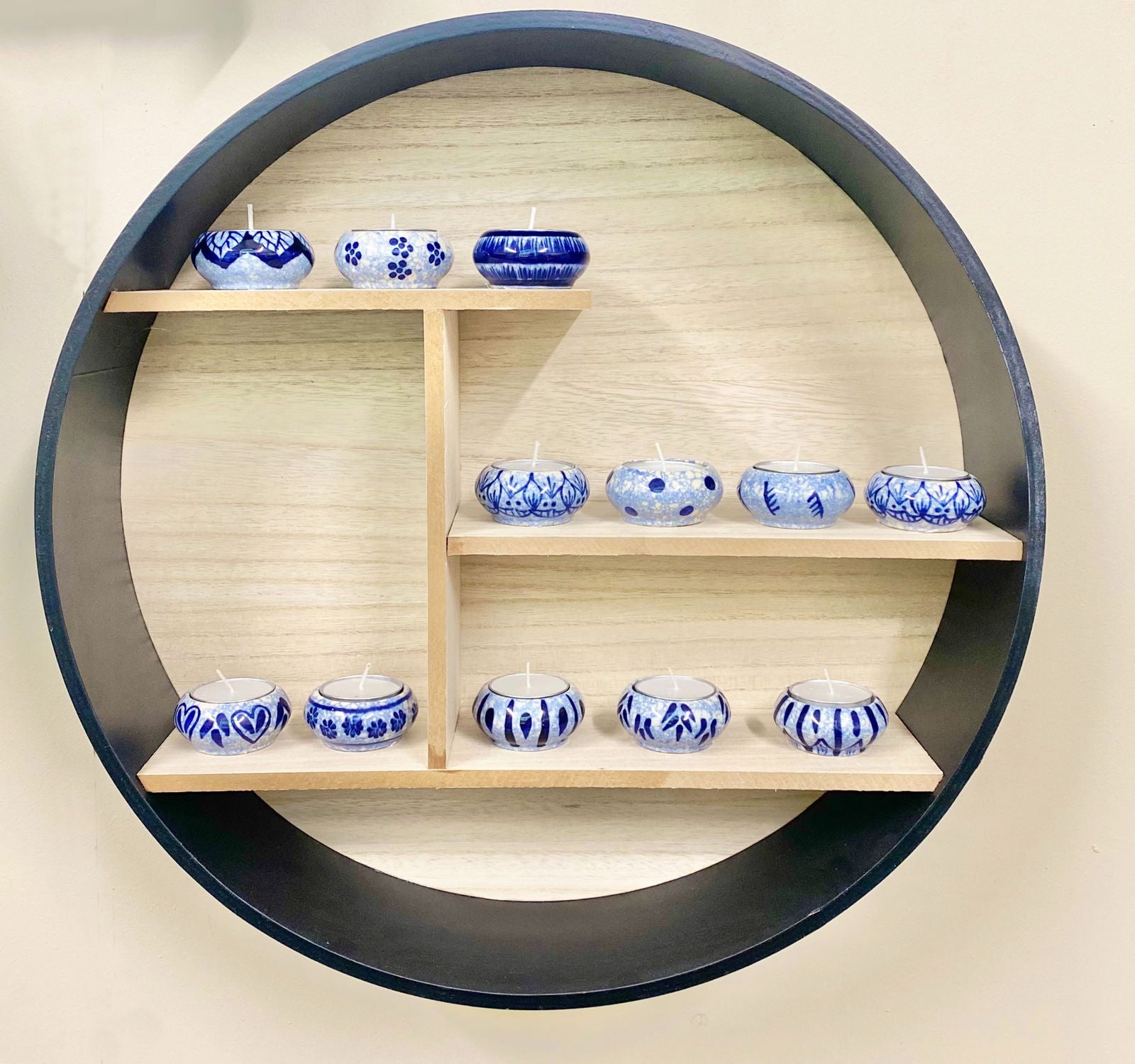 pack-of-12-ceramic-blue-white-crackle-tealightsat Willow and Wine!