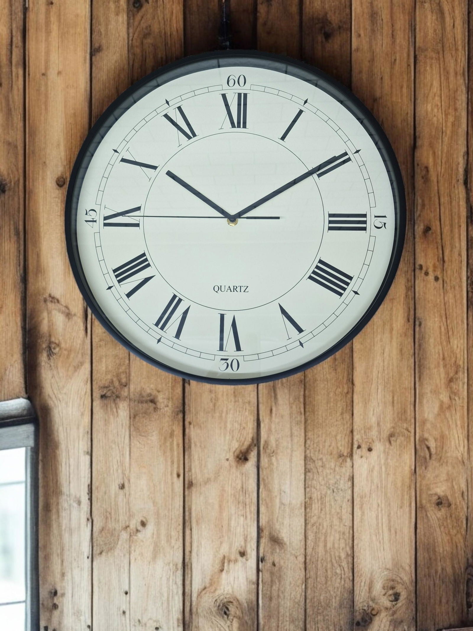 white-cream-black-wall-clock-40cmat Willow and Wine!