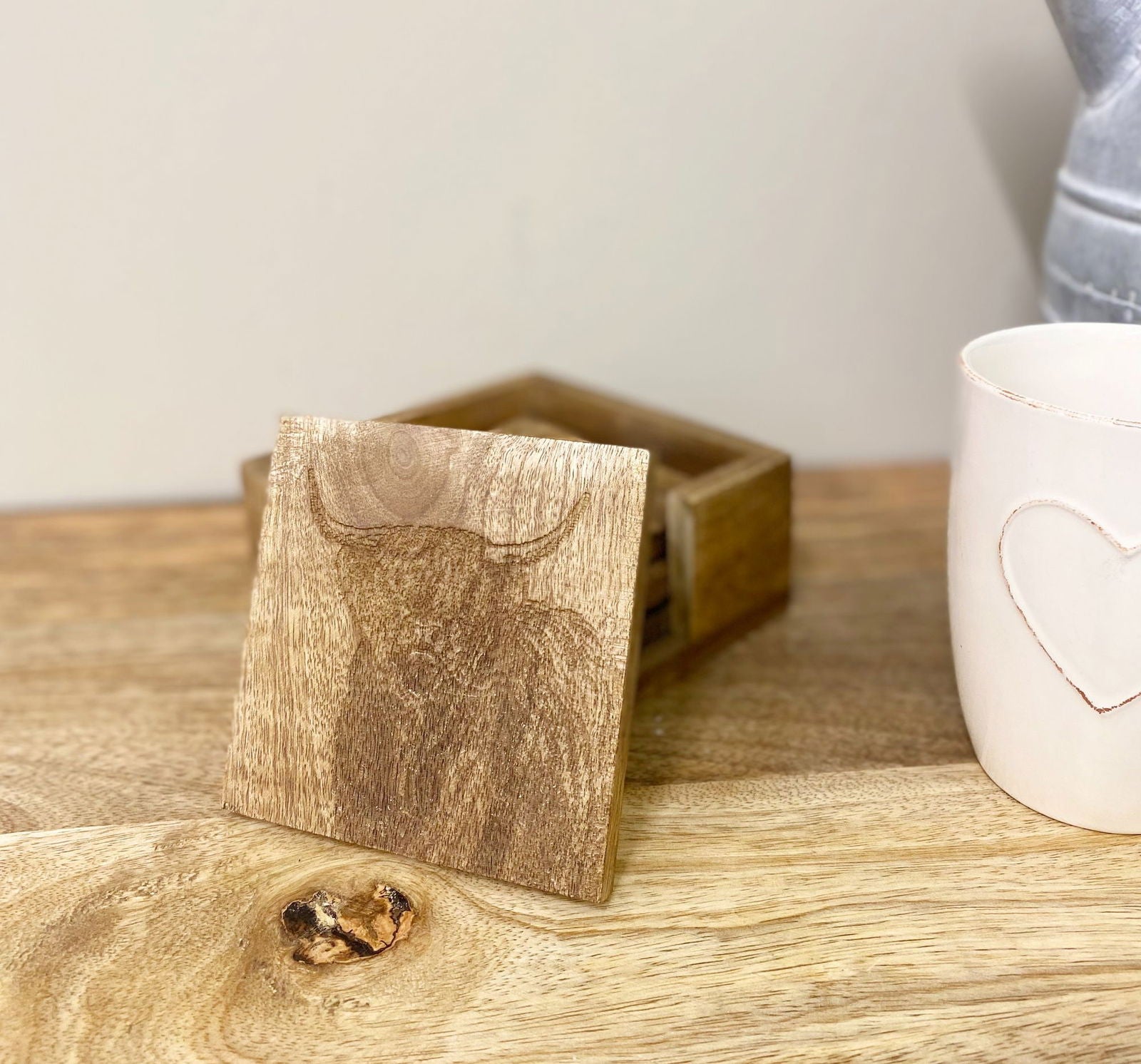 wooden-set-of-4-engraved-cow-coastersat Willow and Wine!
